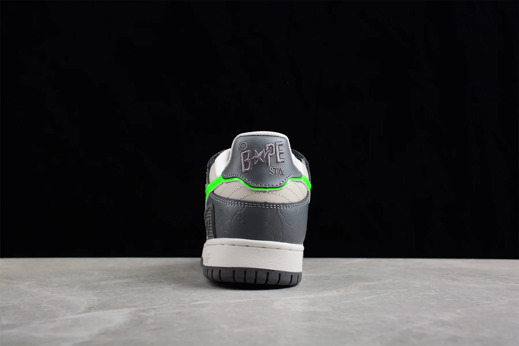 BAPE STA Low-Top Sneakers in Grey and Neon Green - Soul Replicas