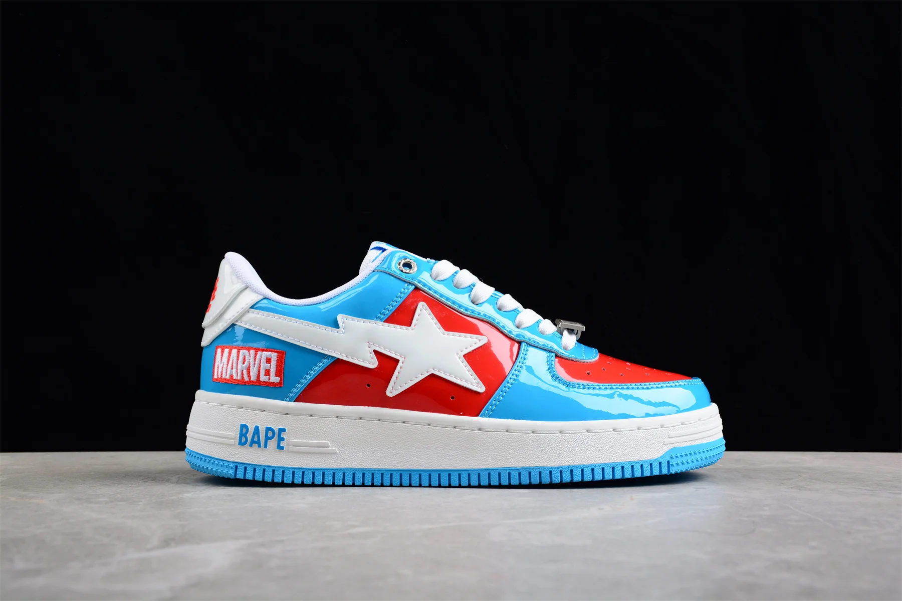 BAPE STA Low-Top Sneakers in Blue and Red Captain America Edition - Soul Replicas