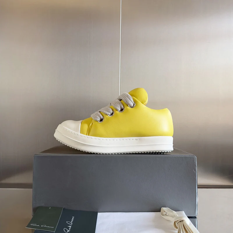 Rick Owens Yellow Low-Top Sneakers - Soul Replicas