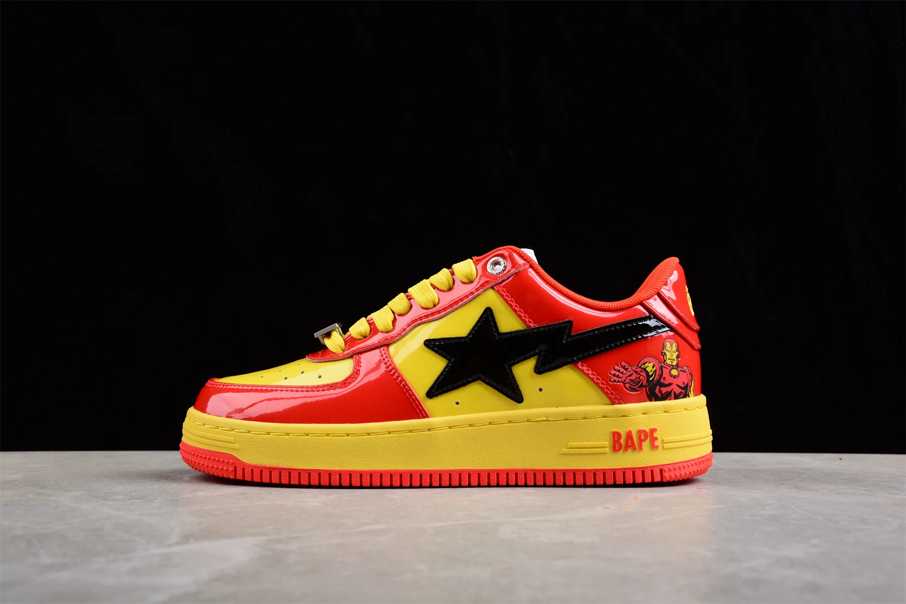 BAPE STA Low-Top Sneakers in Red and Yellow Iron Man Edition - Soul Replicas