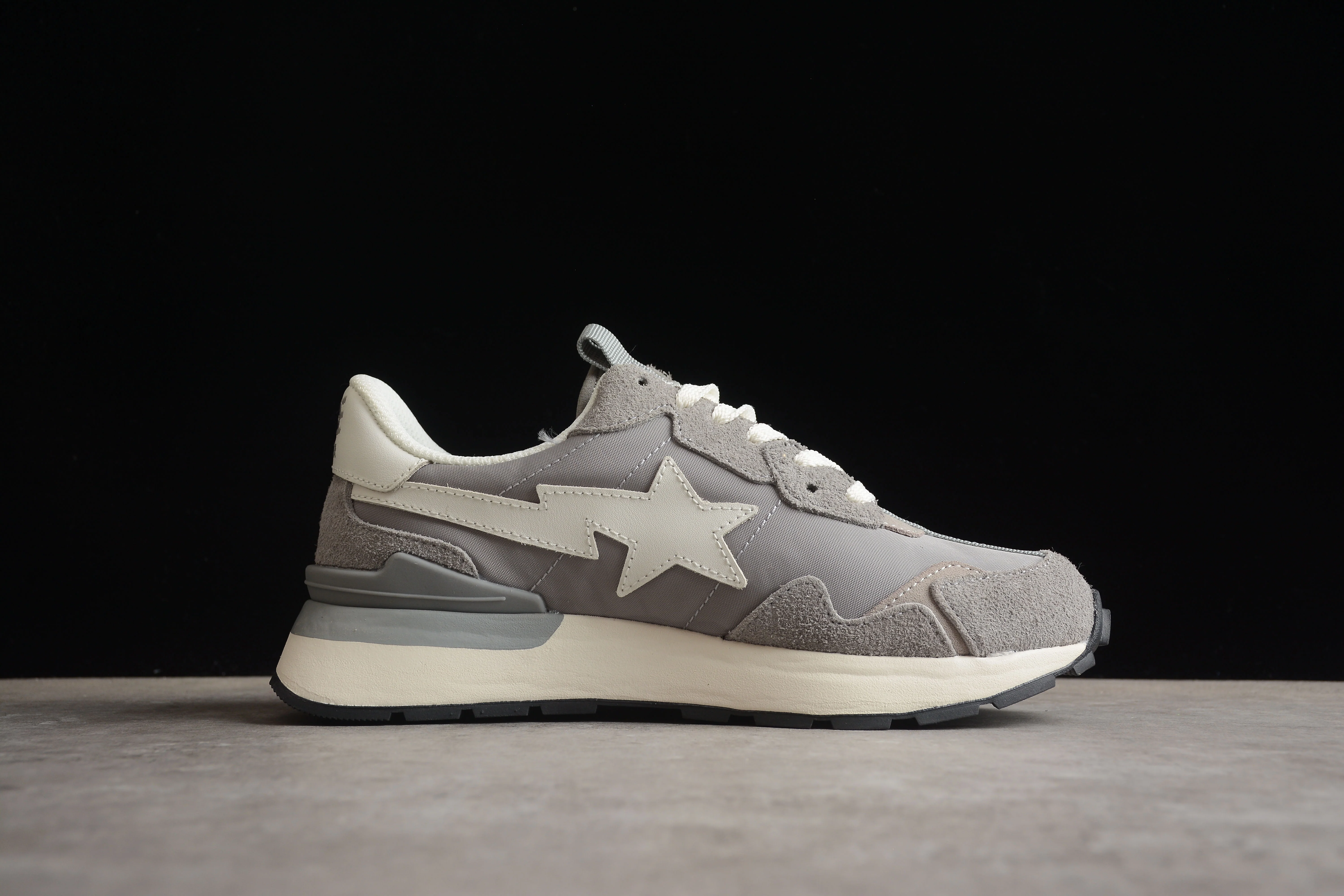 BAPE STA Runner Sneakers in Grey and White - Soul Replicas