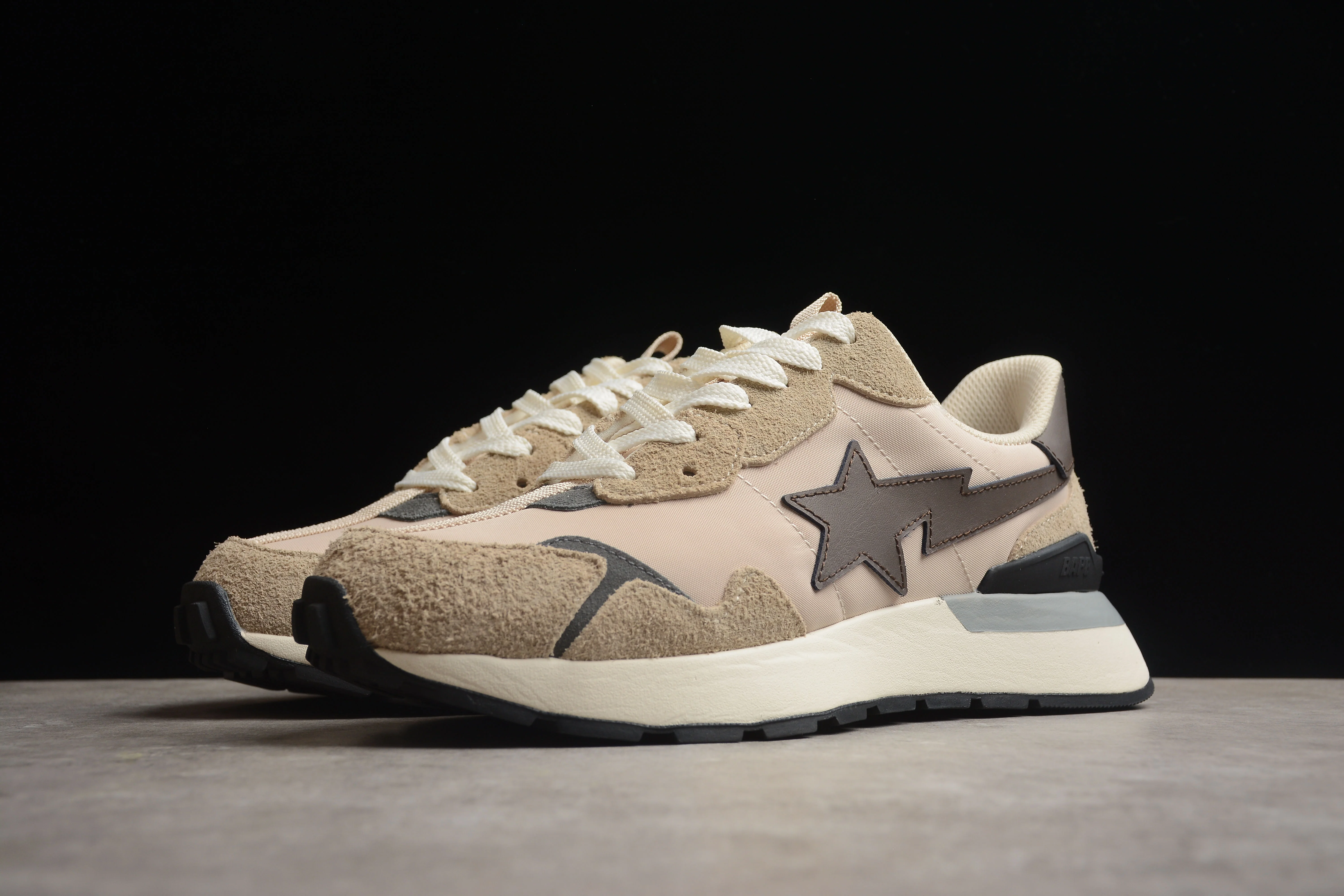 BAPE STA Runner Sneakers in Beige and Brown - Soul Replicas
