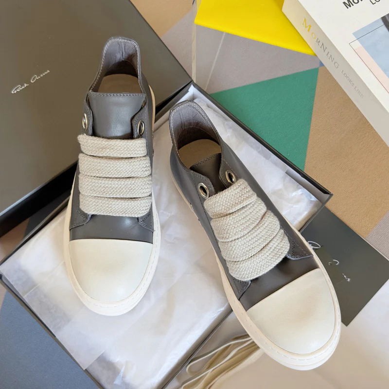 Rick Owens Gray Low-Top Sneakers - Soul Replicas