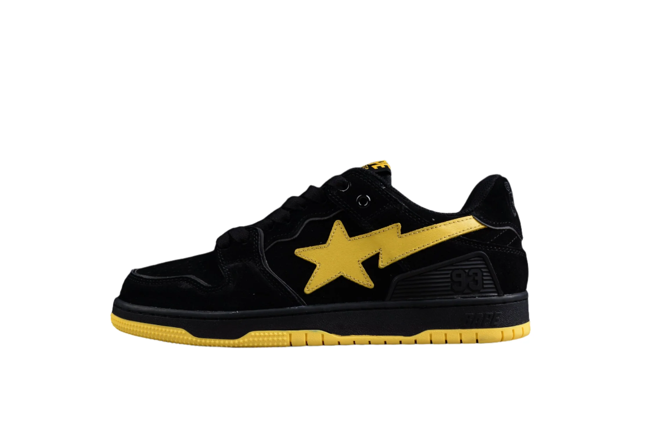 BAPE STA Low-Top Sneakers in Black and Yellow - Soul Replicas