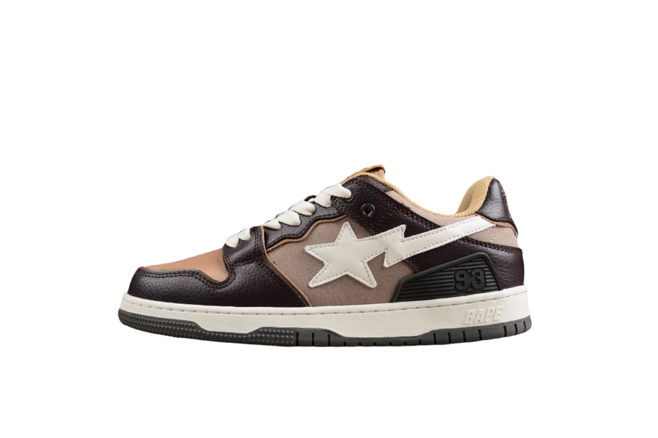 BAPE STA Low-Top Sneakers in Brown and Beige - Soul Replicas