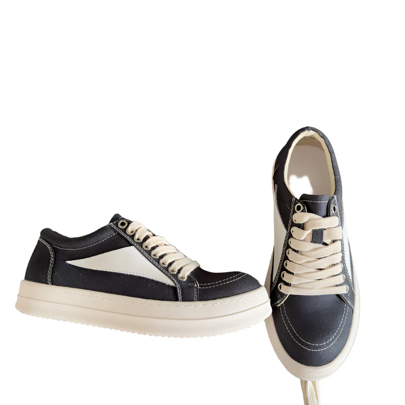 Rick Owens Black Canvas Low-Top Sneakers - Soul Replicas