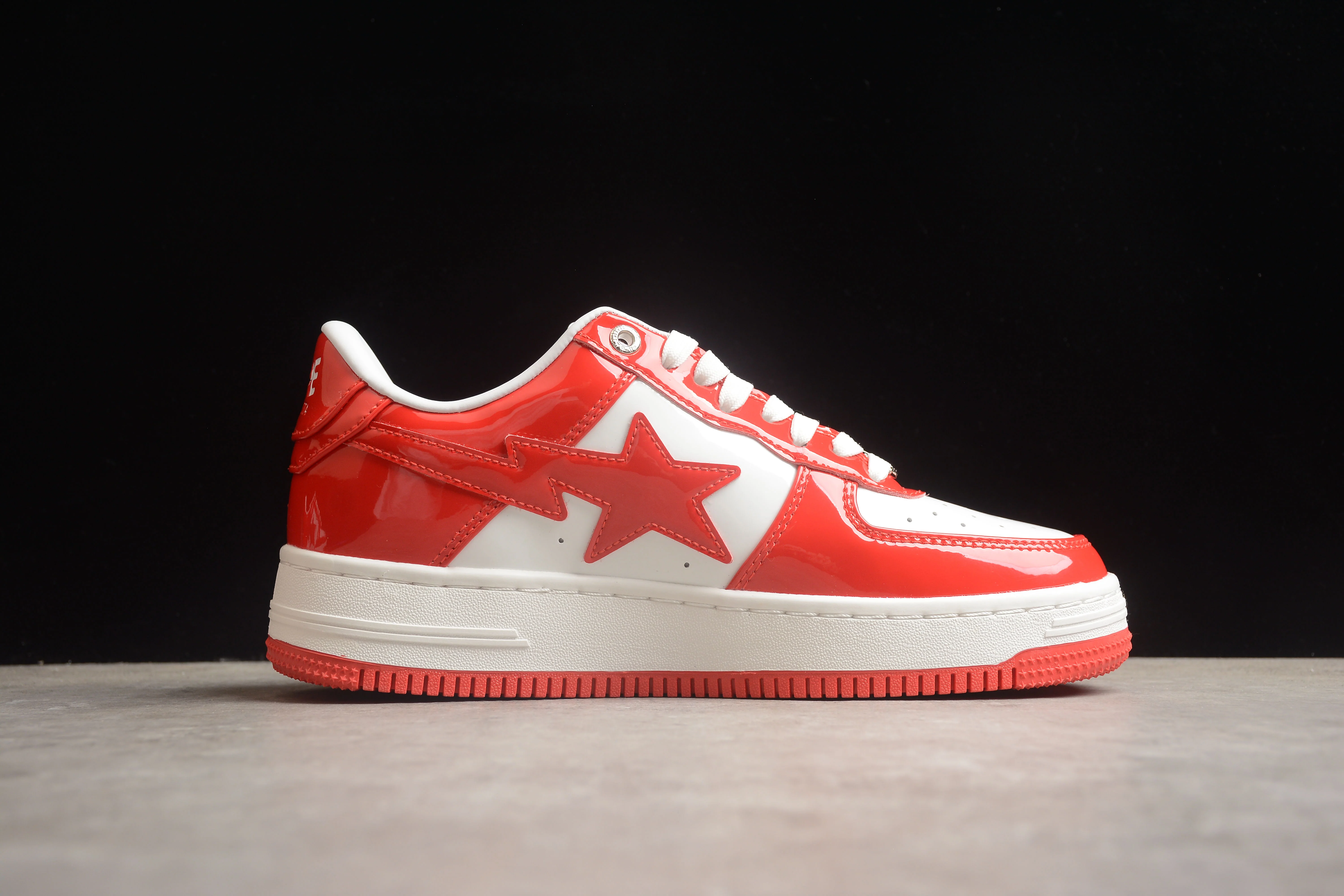 BAPE STA Low-Top Sneakers in Red and White - Soul Replicas
