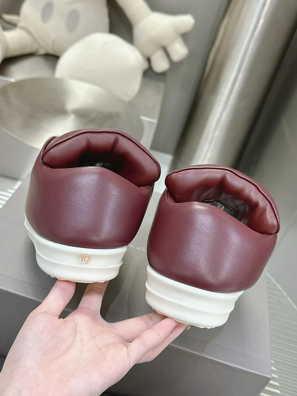 Rick Owens Burgundy Low-Top Sneakers - Soul Replicas