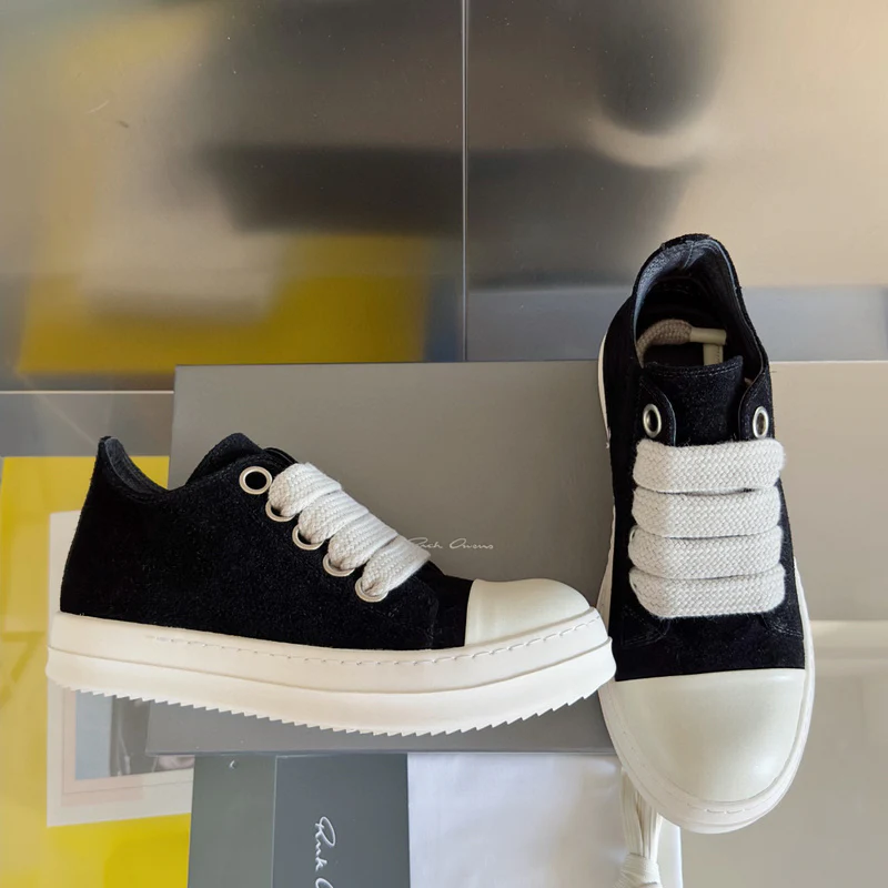 Rick Owens Black Suede Low-Top Sneakers - Soul Replicas