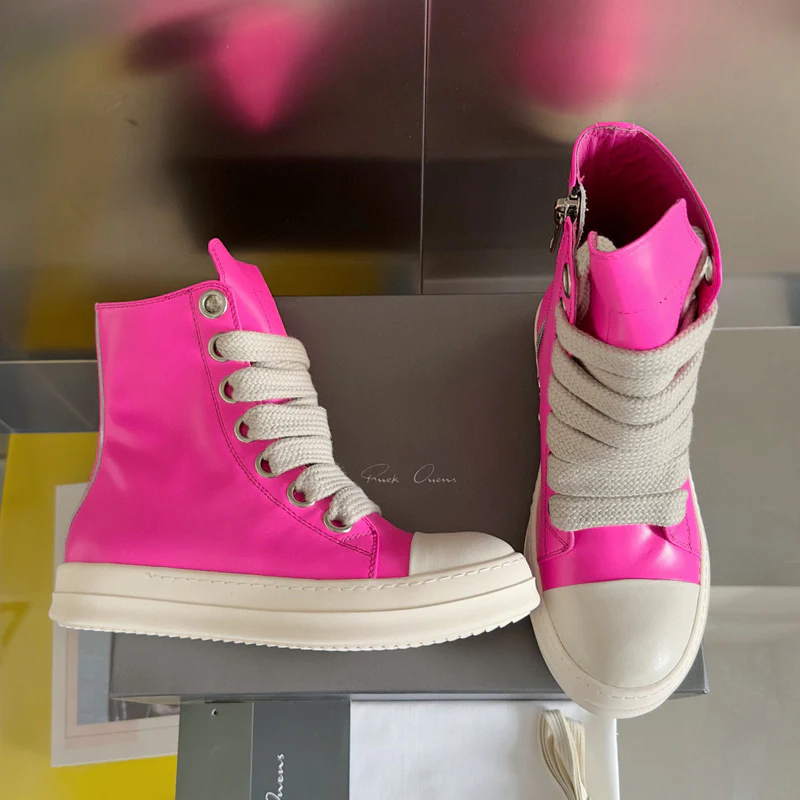 Rick Owens Pink High-Top Sneakers - Soul Replicas