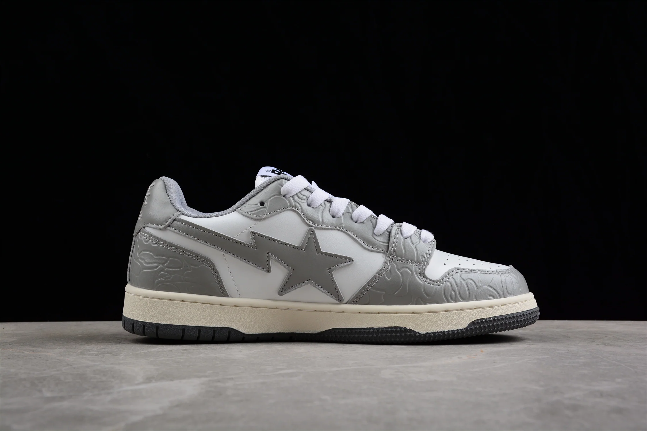 BAPE STA Low-Top Sneakers in White and Gray - Soul Replicas