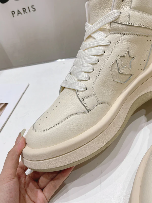 Rick Owens Cream High-Top Sneakers - Soul Replicas