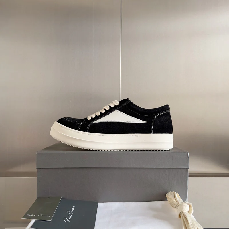 Rick Owens Black Suede Low-Top Sneakers - Soul Replicas