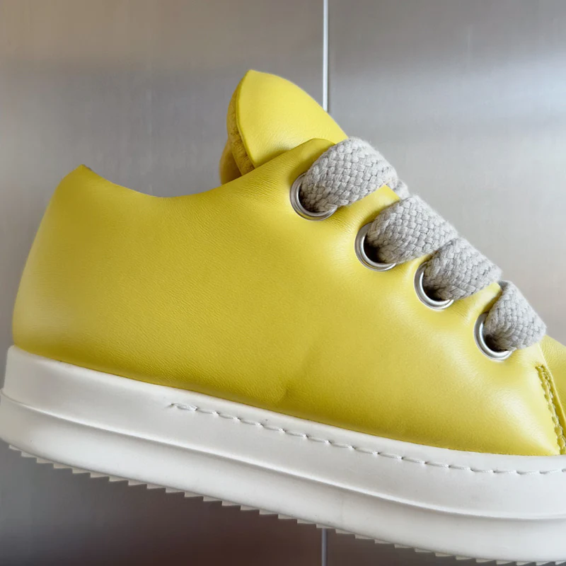 Rick Owens Yellow Low-Top Sneakers - Soul Replicas