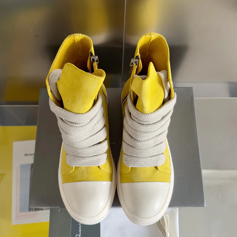 Rick Owens Yellow High-Top Sneakers - Soul Replicas