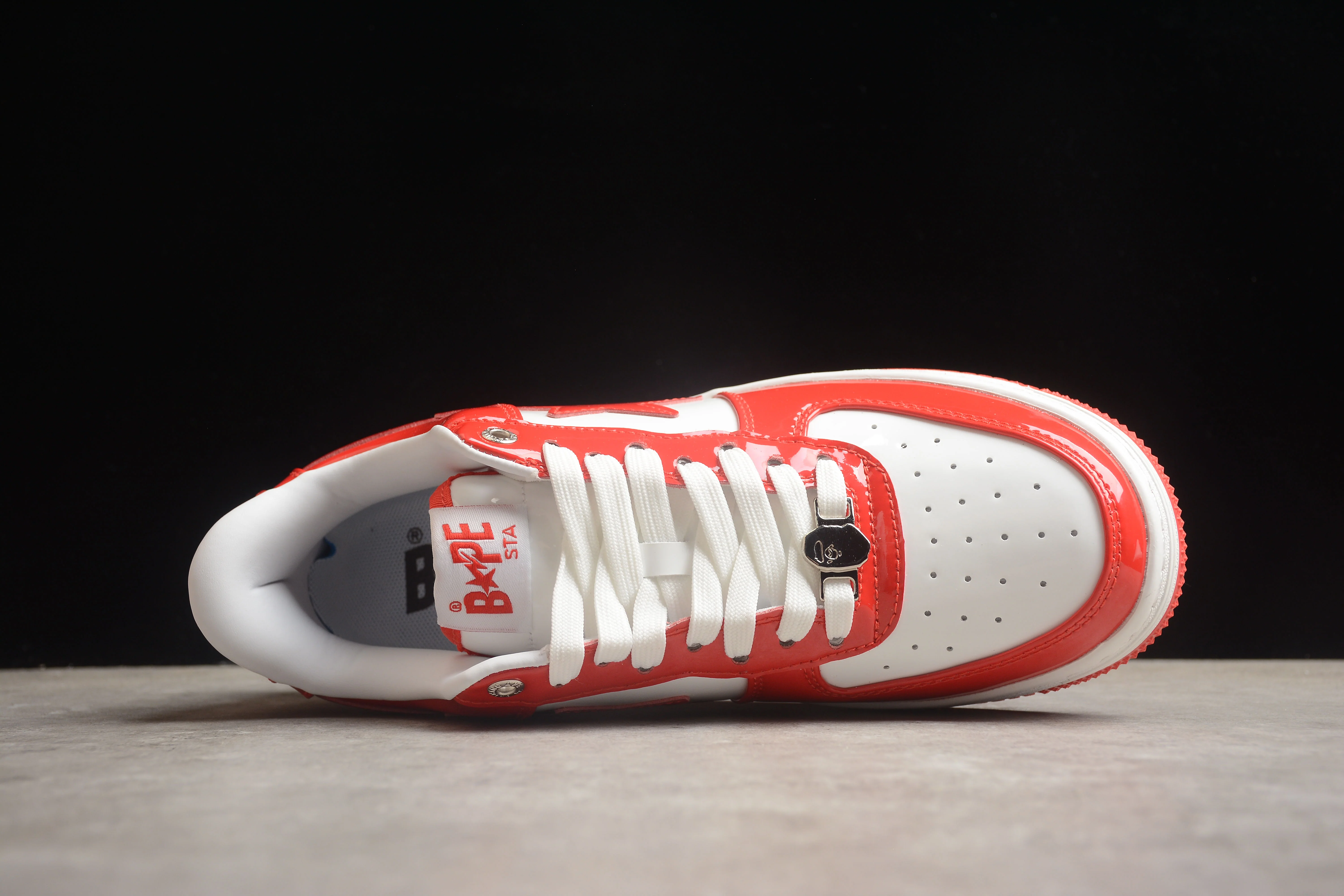 BAPE STA Low-Top Sneakers in Red and White - Soul Replicas