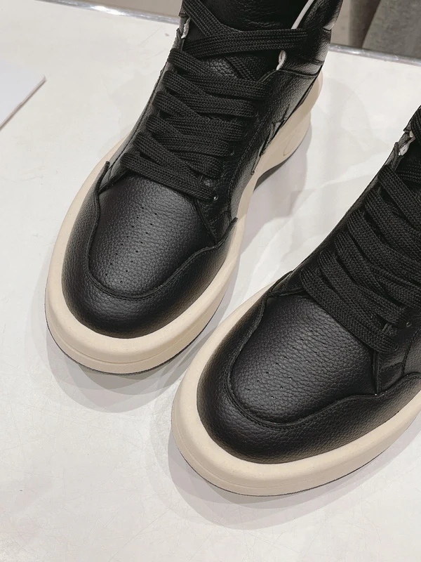 Rick Owens Black and White High-Top Sneakers - Soul Replicas