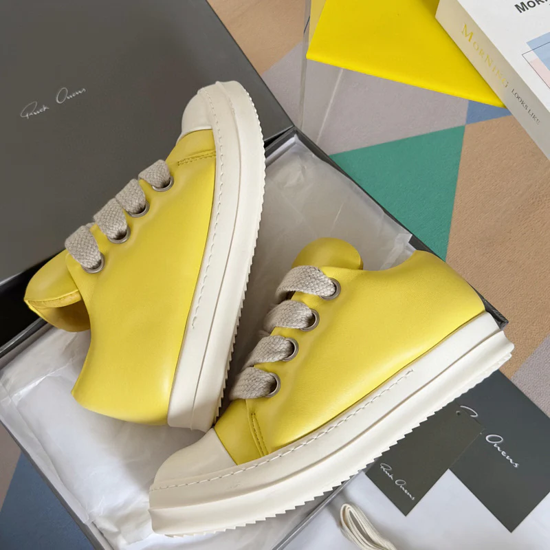 Rick Owens Yellow Low-Top Sneakers - Soul Replicas