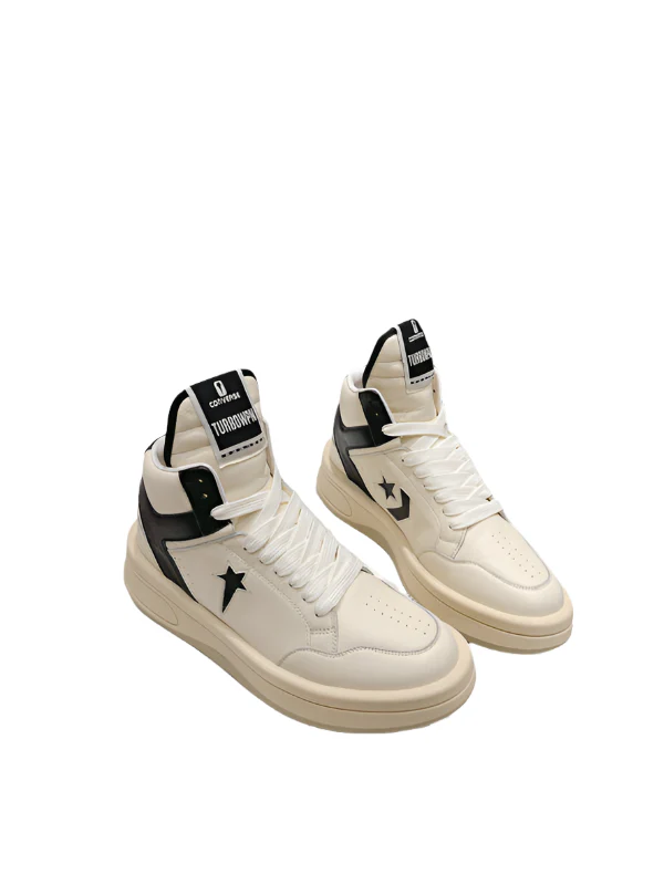Rick Owens Cream and Black High-Top Sneakers - Soul Replicas