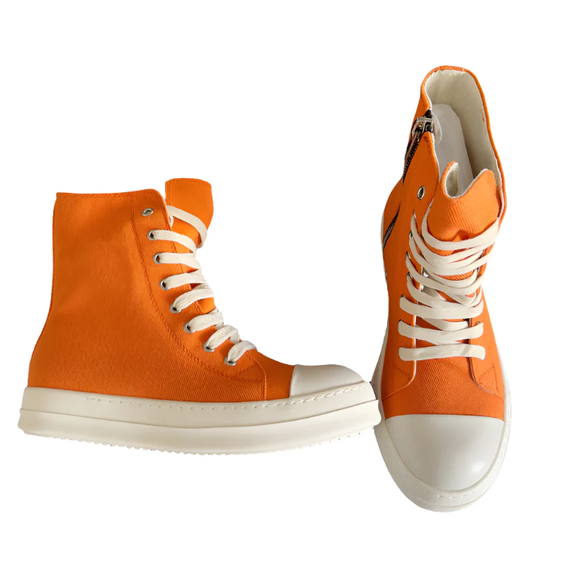 Rick Owens Orange High-Top Sneakers - Soul Replicas