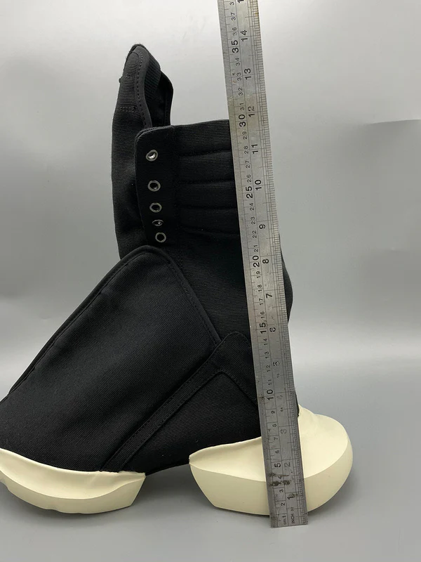 Rick Owens Black High-Top Canvas Boots - Soul Replicas