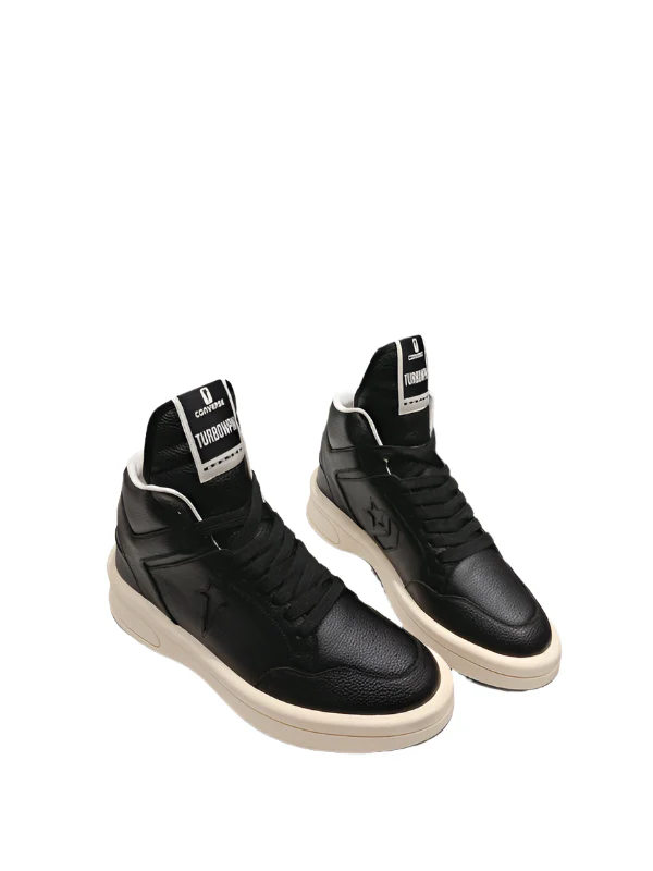 Rick Owens Black and White High-Top Sneakers - Soul Replicas