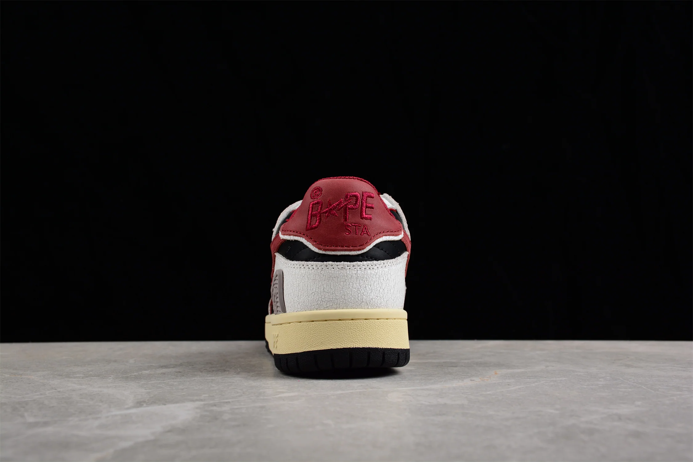 BAPE STA Low Top Sneakers in Red, White, and Black - Soul Replicas