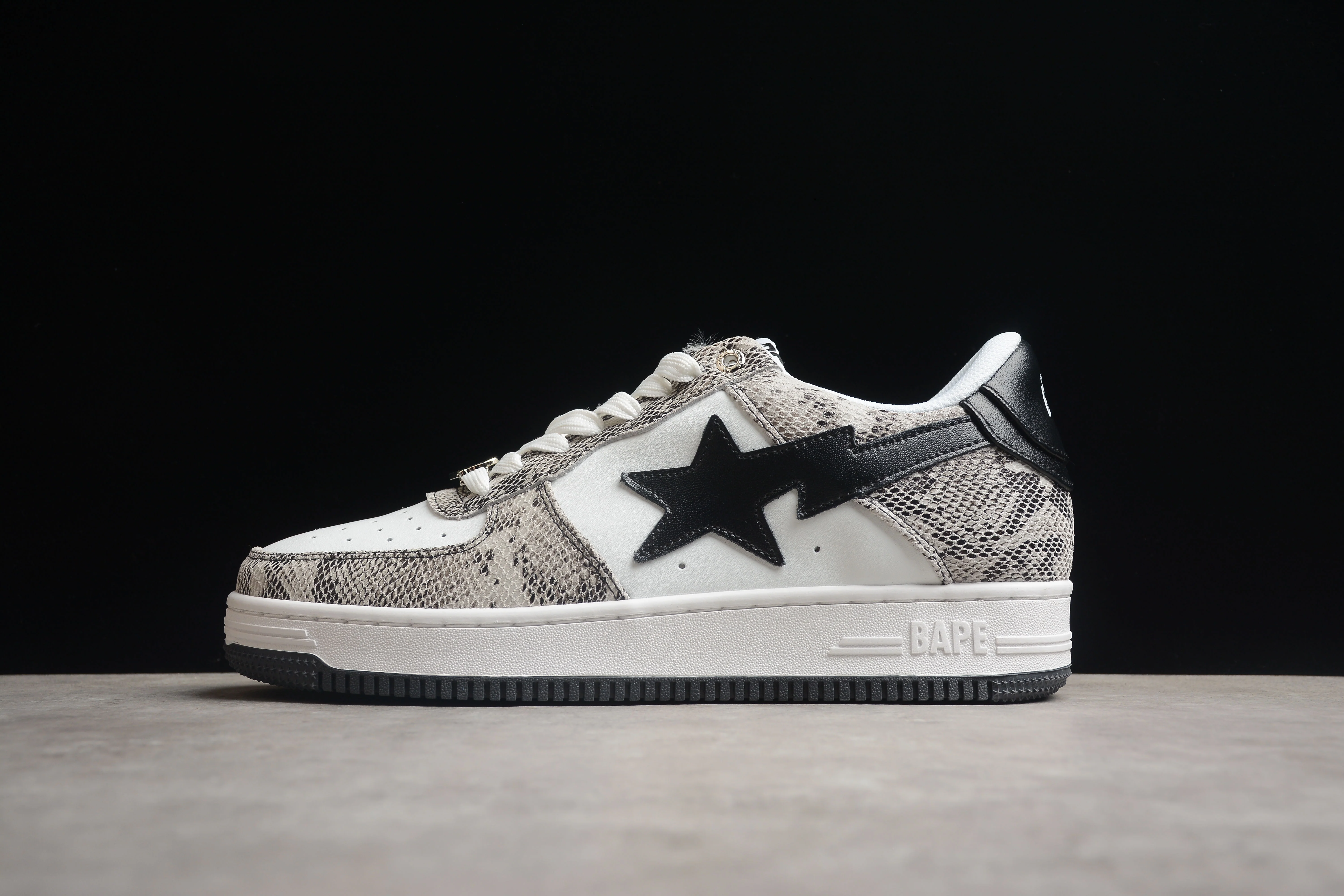 BAPE STA Low-Top Sneakers with Snakeskin Pattern - Soul Replicas