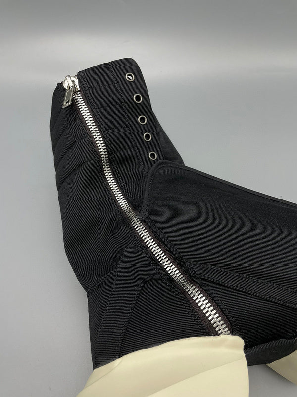 Rick Owens Black High-Top Canvas Boots - Soul Replicas