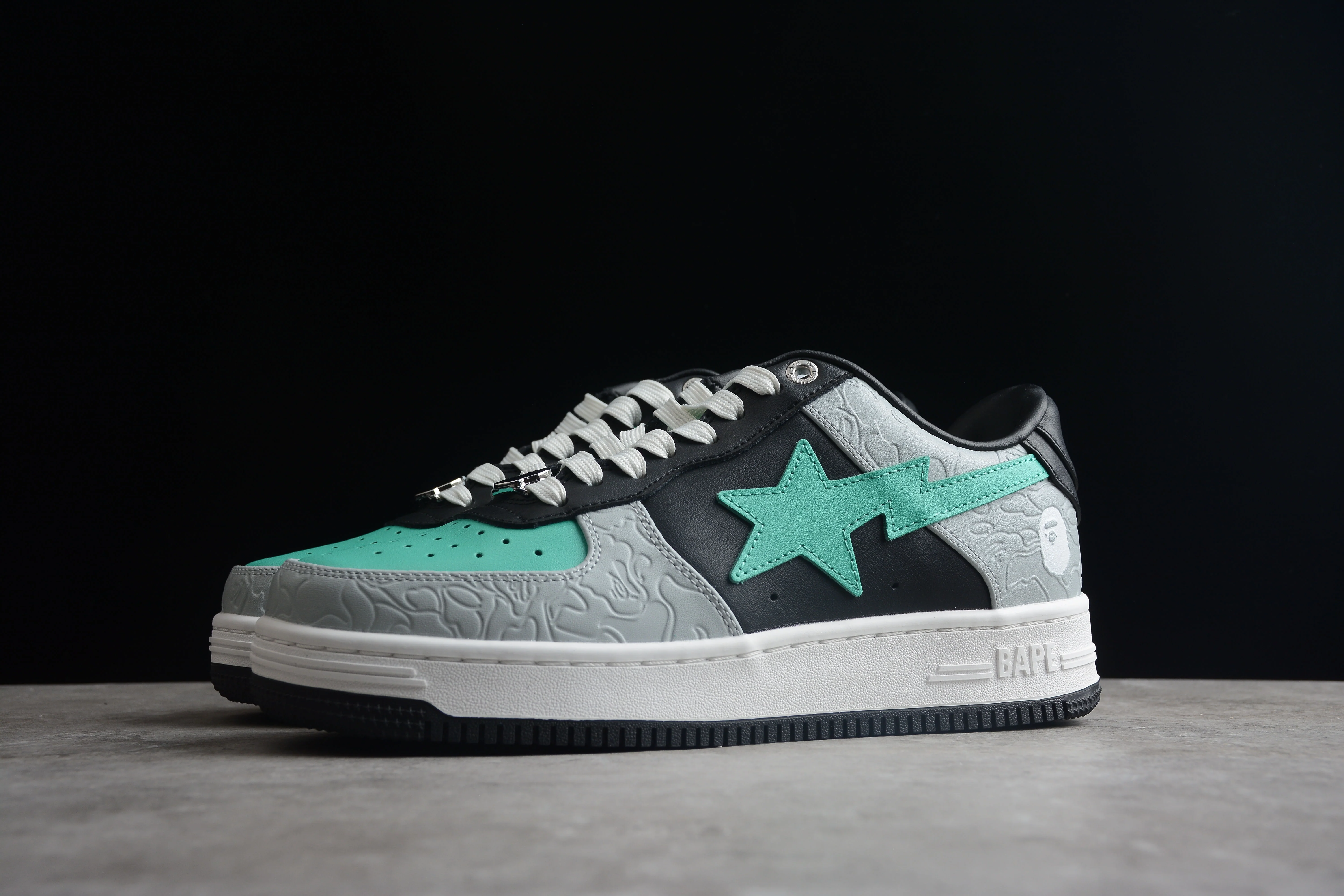 BAPE STA Low-Top Aqua and Grey Sneakers - Soul Replicas