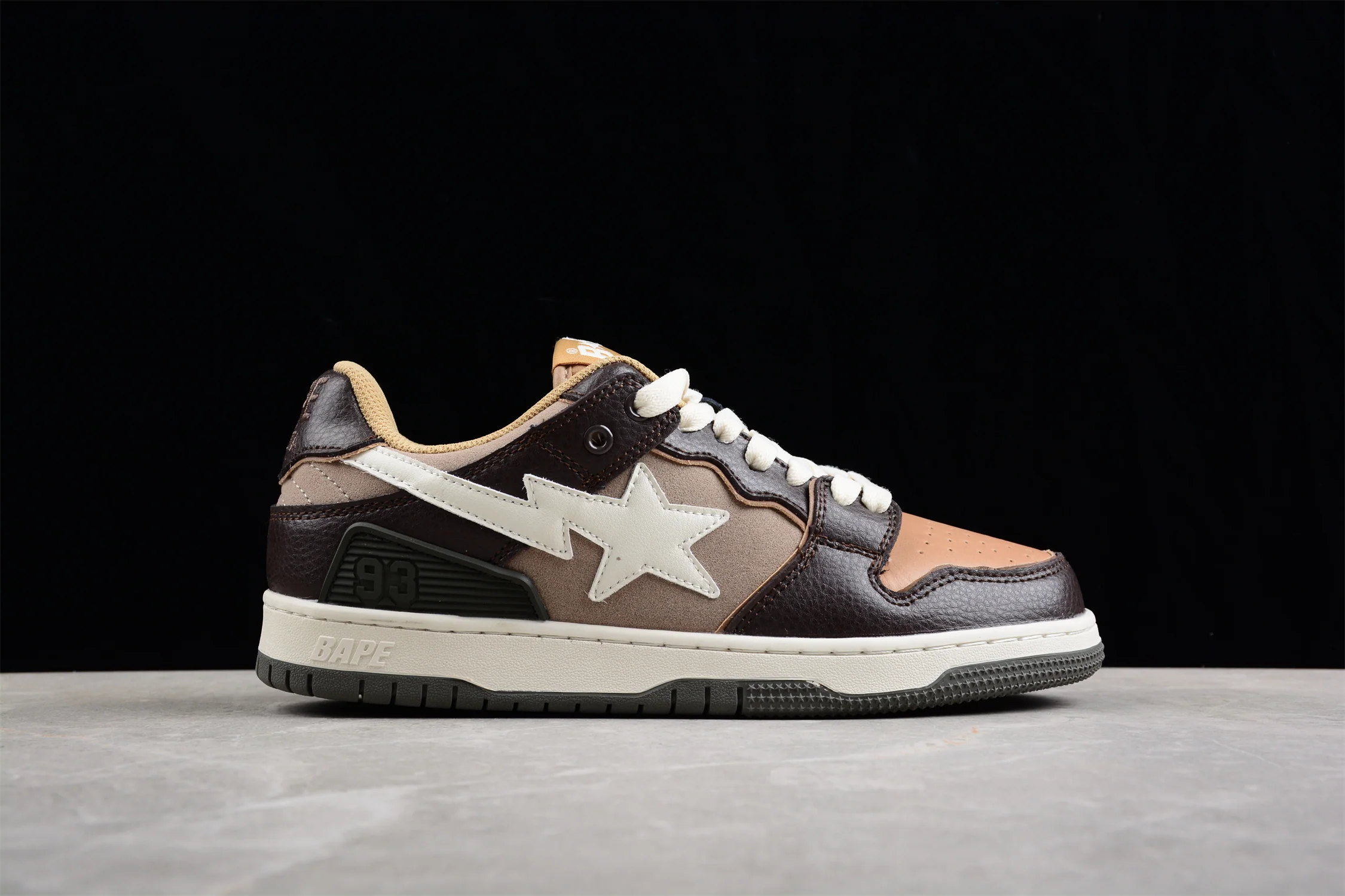 BAPE STA Low-Top Sneakers in Brown and Beige - Soul Replicas