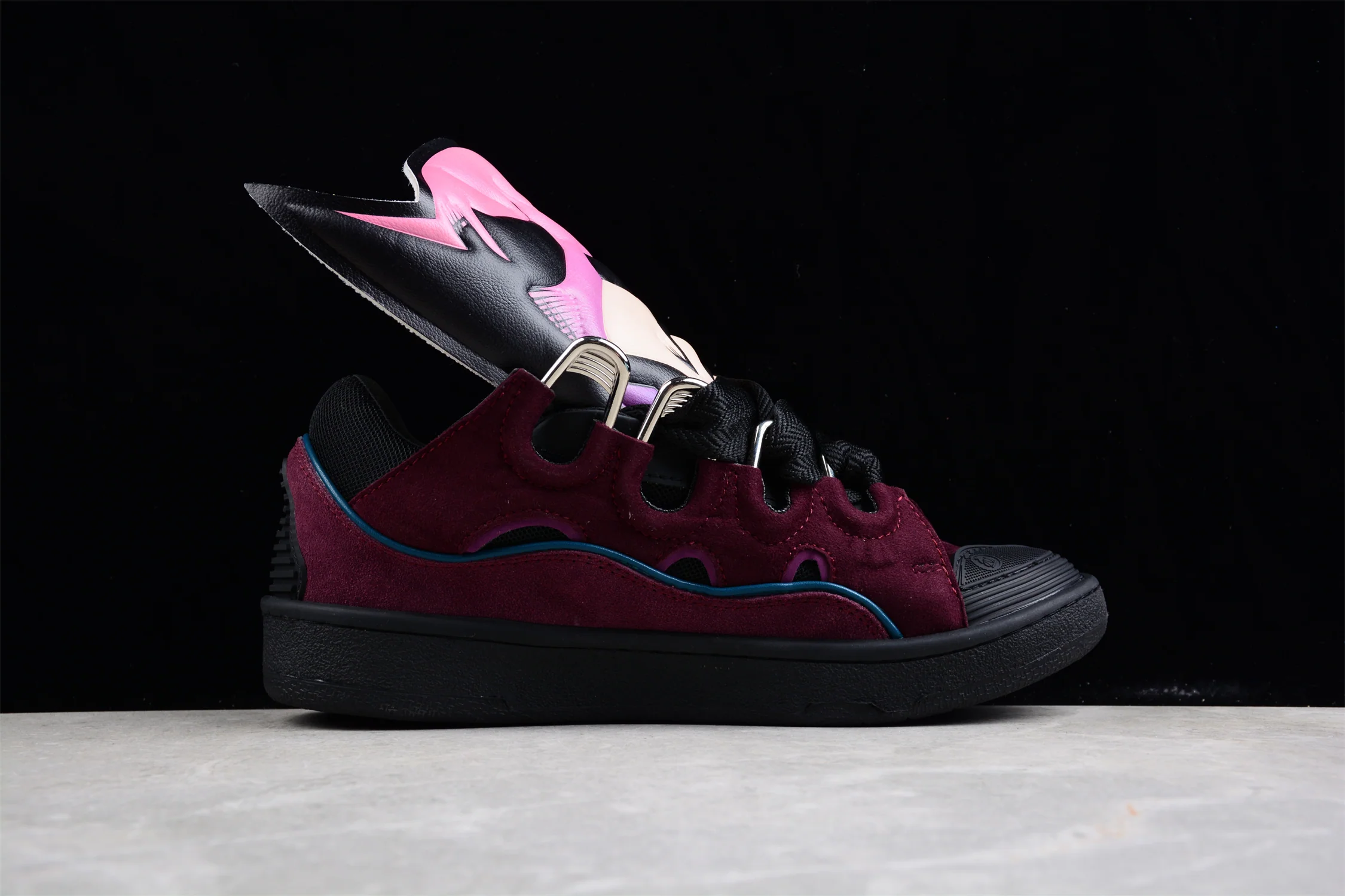 Lanvin Burgundy Suede Sneakers - Soul Replicas