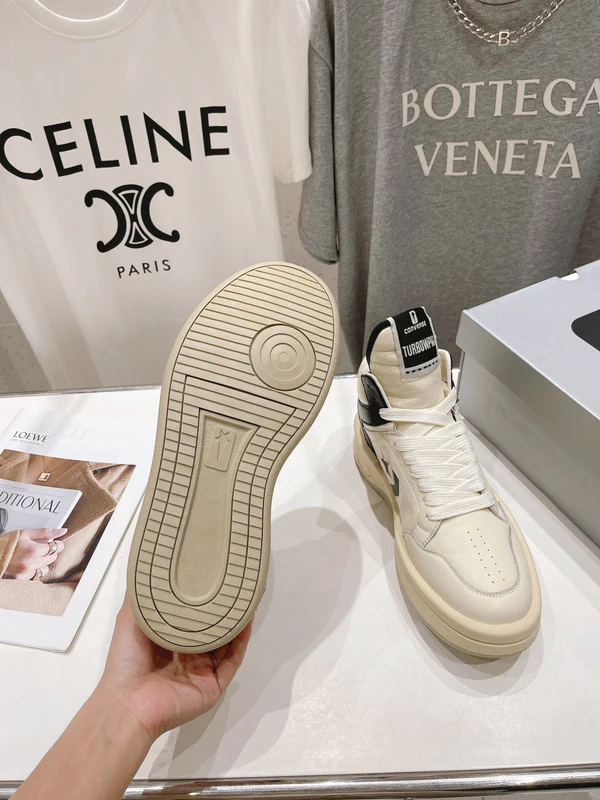 Rick Owens Cream and Black High-Top Sneakers - Soul Replicas