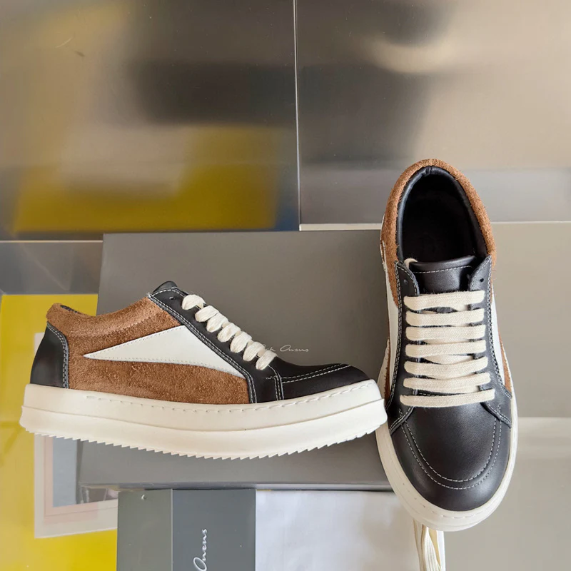 Rick Owens Black and Brown Low-Top Sneakers - Soul Replicas