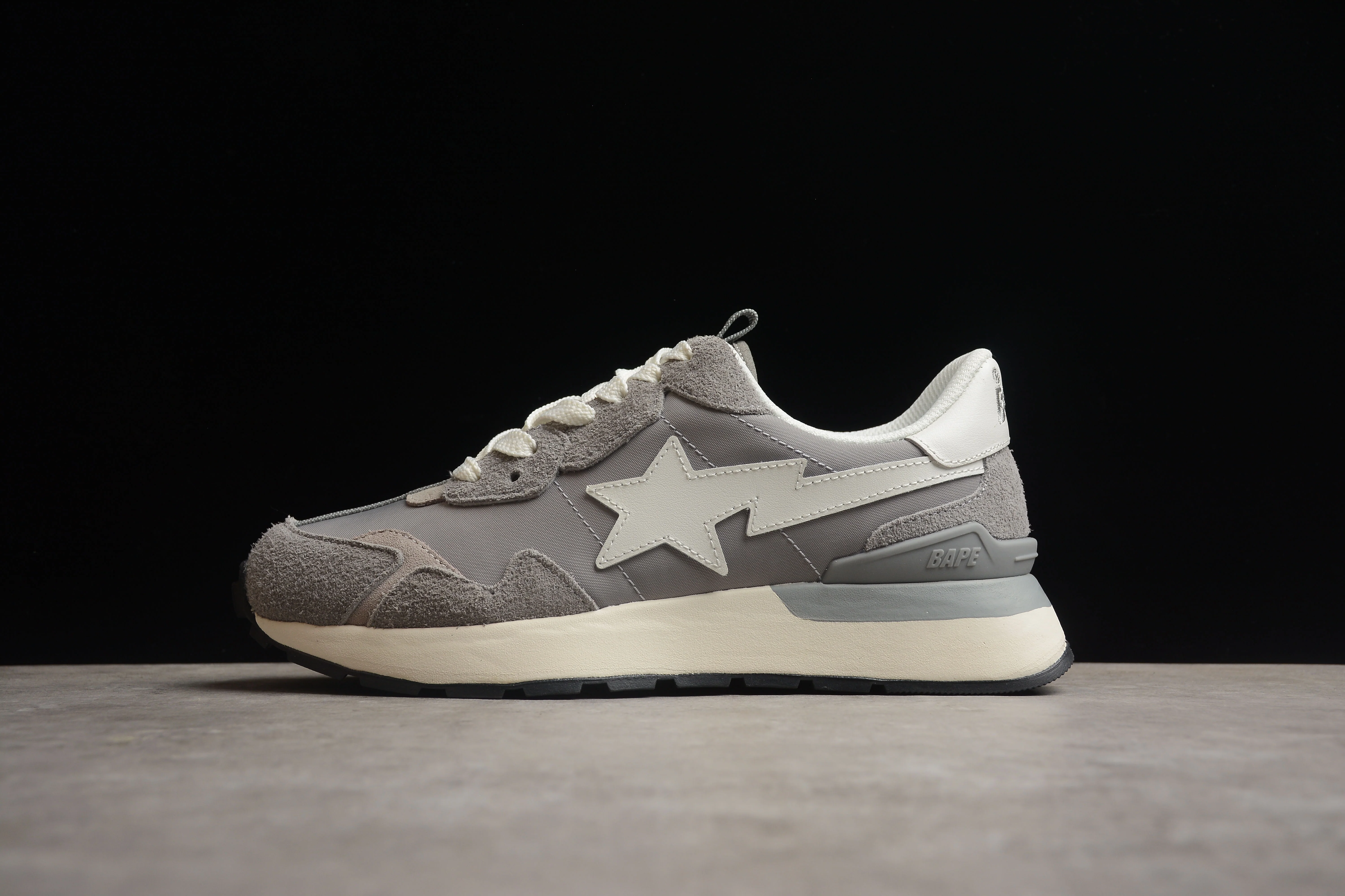 BAPE STA Runner Sneakers in Grey and White - Soul Replicas