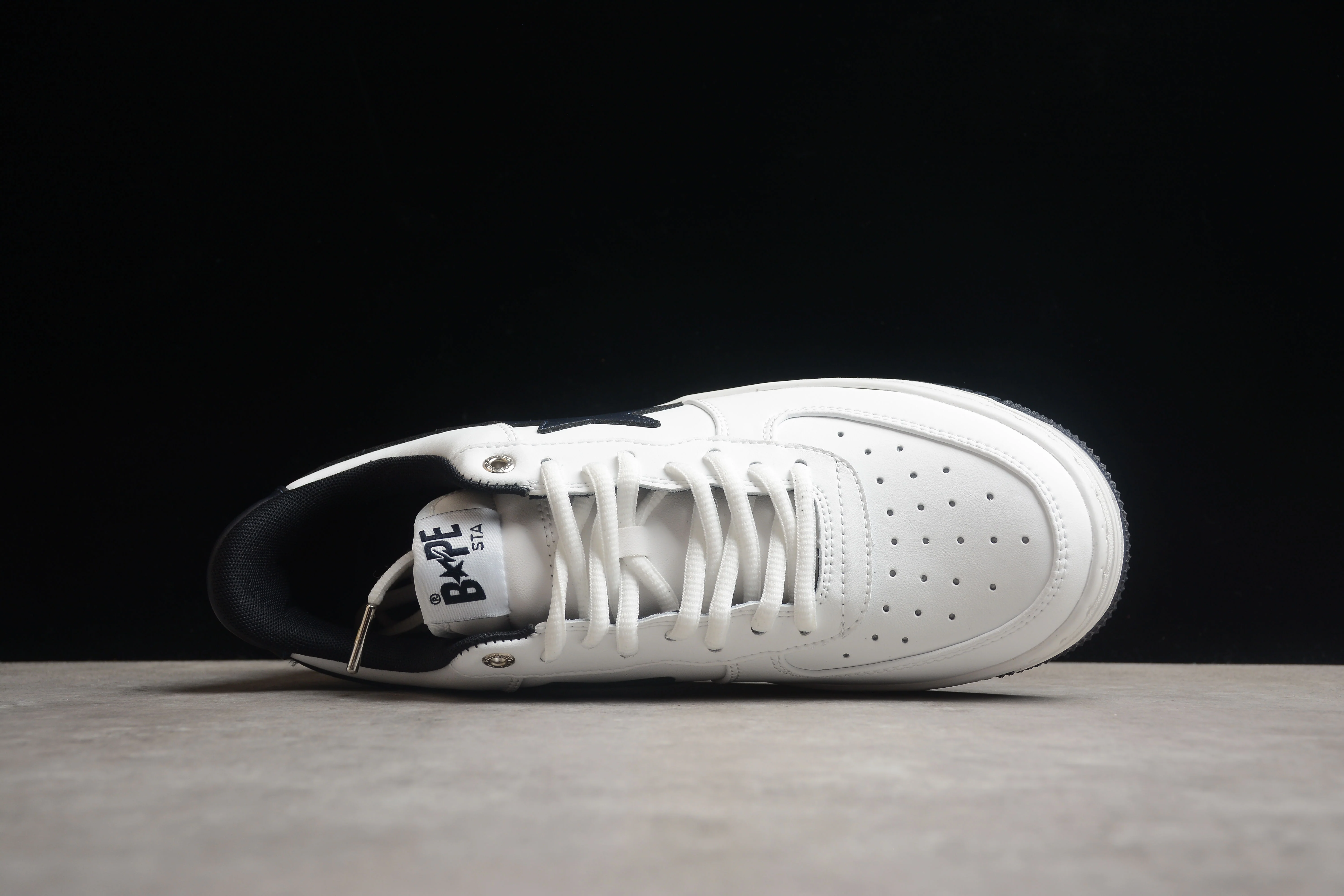 BAPE STA Low-Top White and Black Sneakers - Soul Replicas