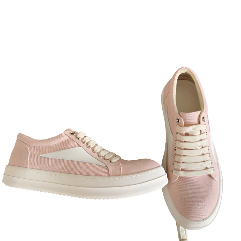 Rick Owens Pink Canvas Low-Top Sneakers - Soul Replicas