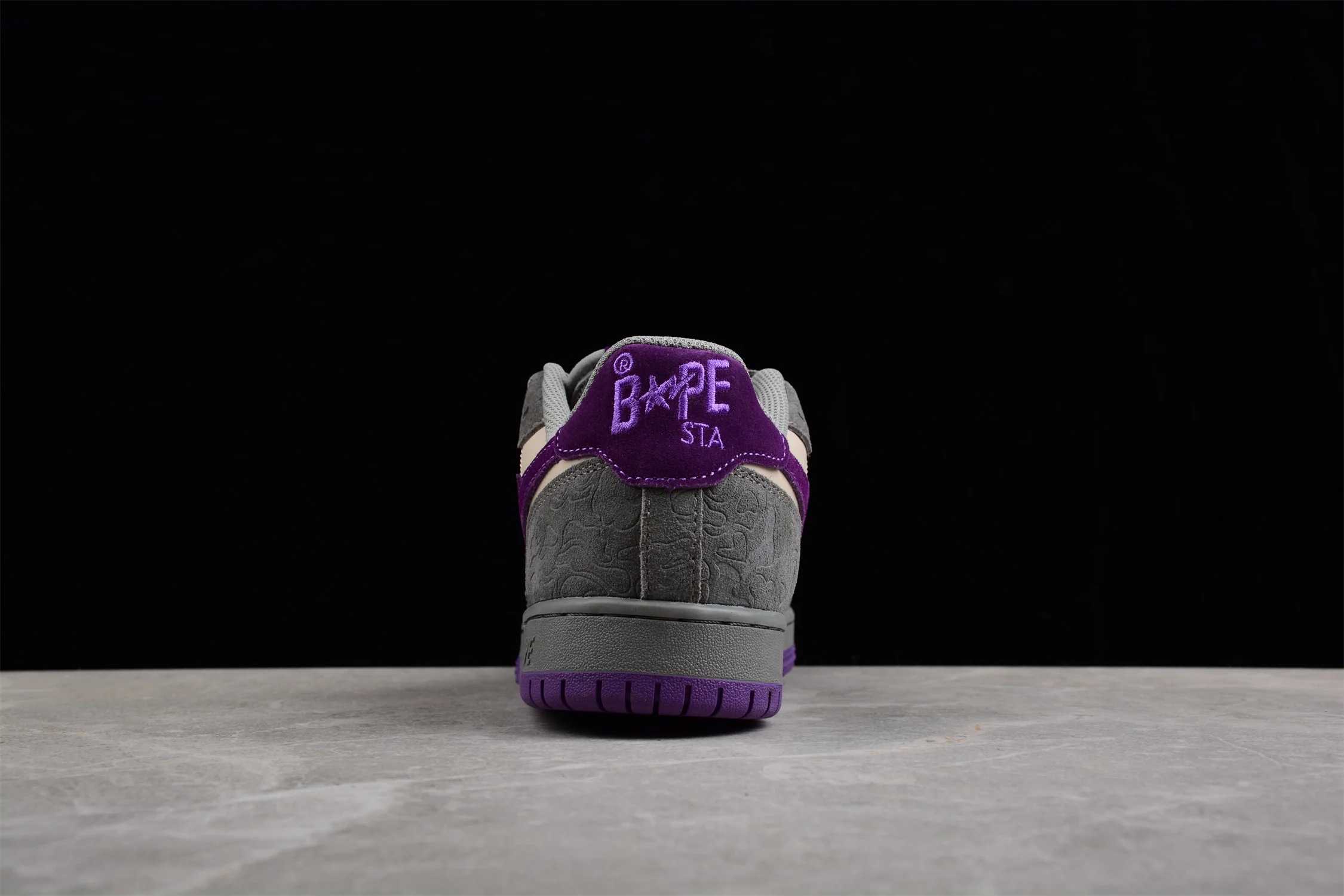 BAPE STA Low-Top Sneakers in Grey and Purple - Soul Replicas