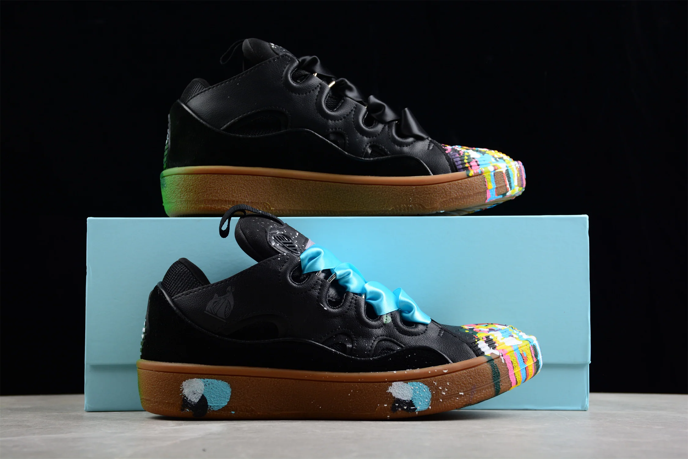 Black Multicolor Low Top Sneakers - Soul Replicas