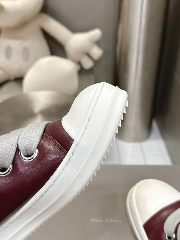 Rick Owens Burgundy Low-Top Sneakers - Soul Replicas