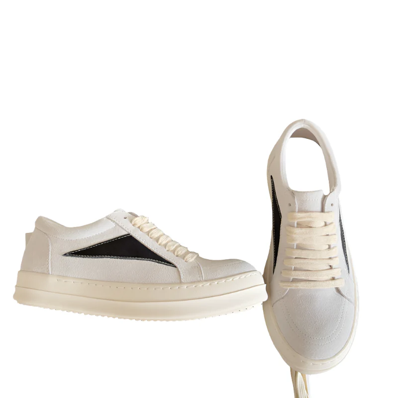 Rick Owens White Suede Low-Top Sneakers - Soul Replicas