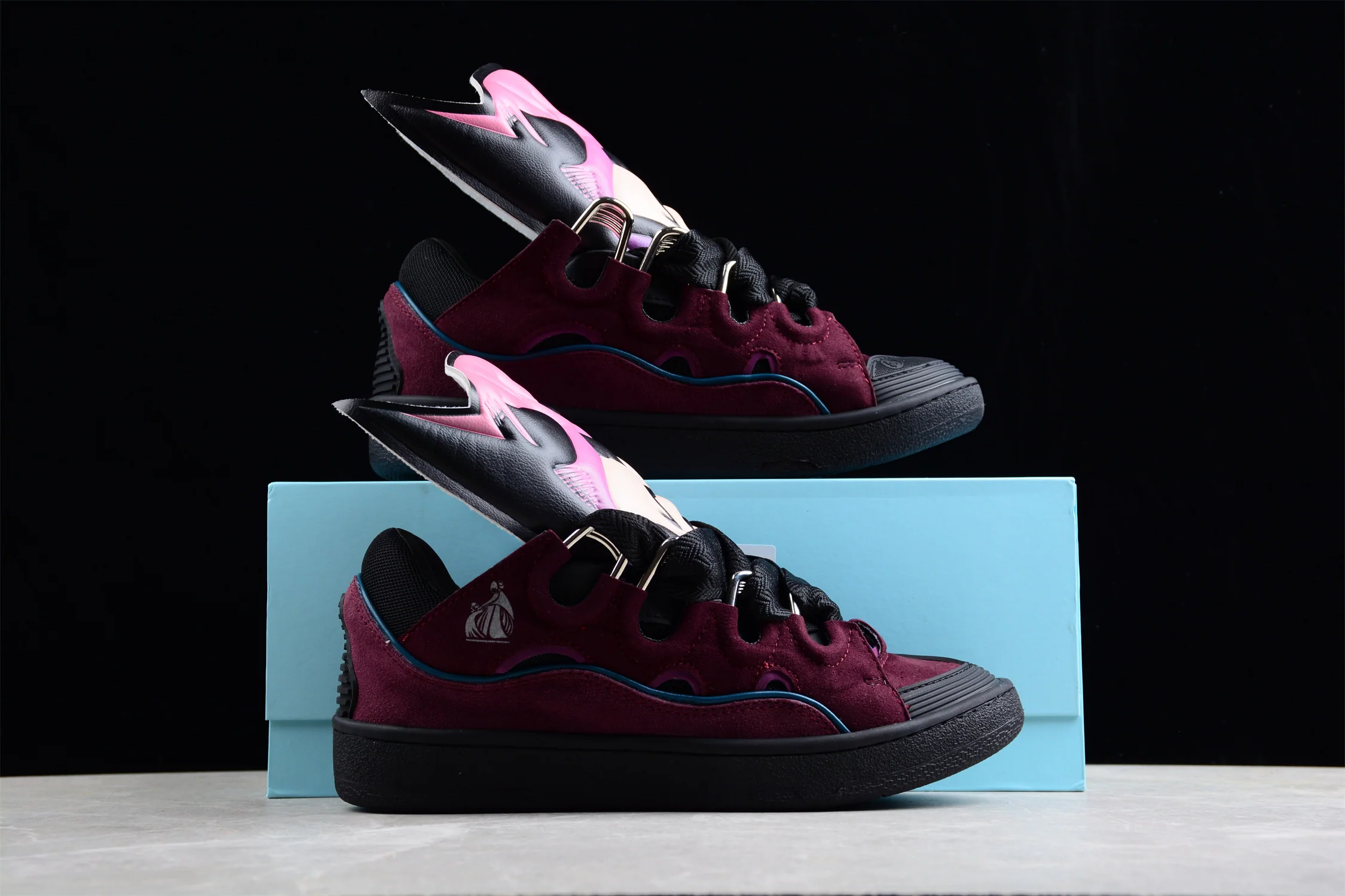 Lanvin Burgundy Suede Sneakers - Soul Replicas