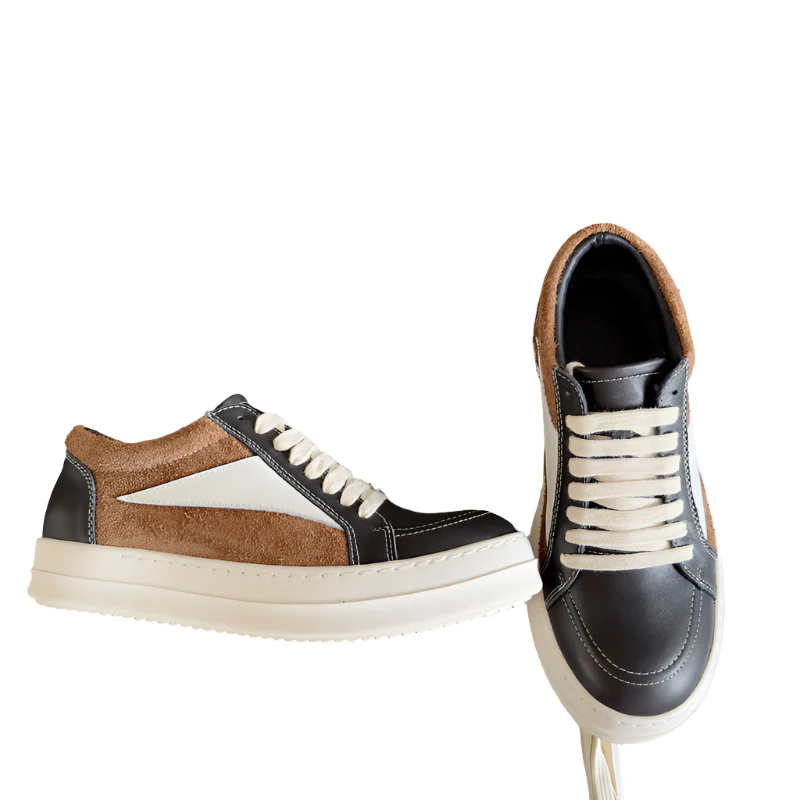 Rick Owens Black and Brown Low-Top Sneakers - Soul Replicas