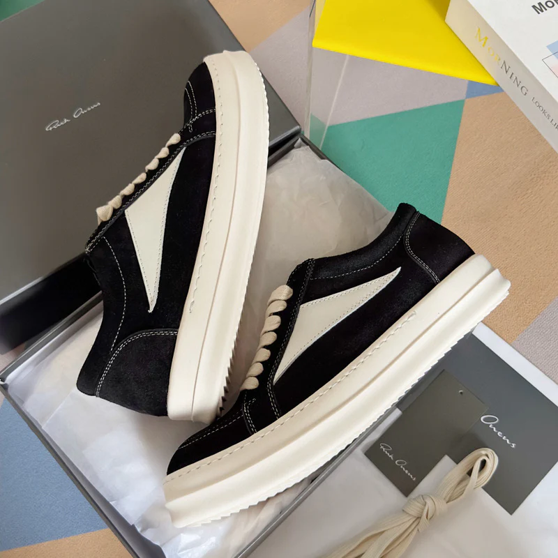 Rick Owens Black Suede Low-Top Sneakers - Soul Replicas