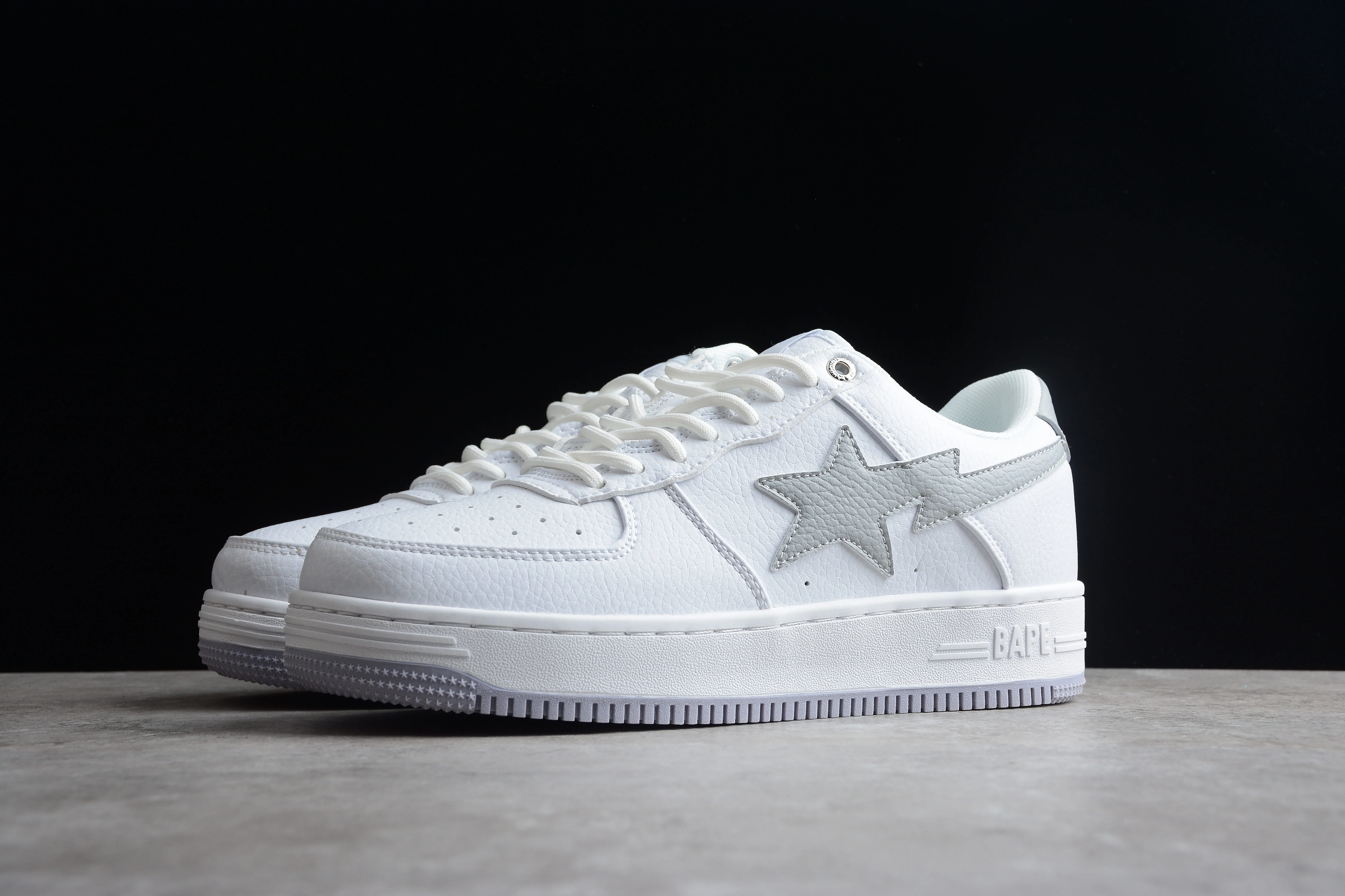 BAPE STA Low-Top Sneakers in White and Gray - Soul Replicas
