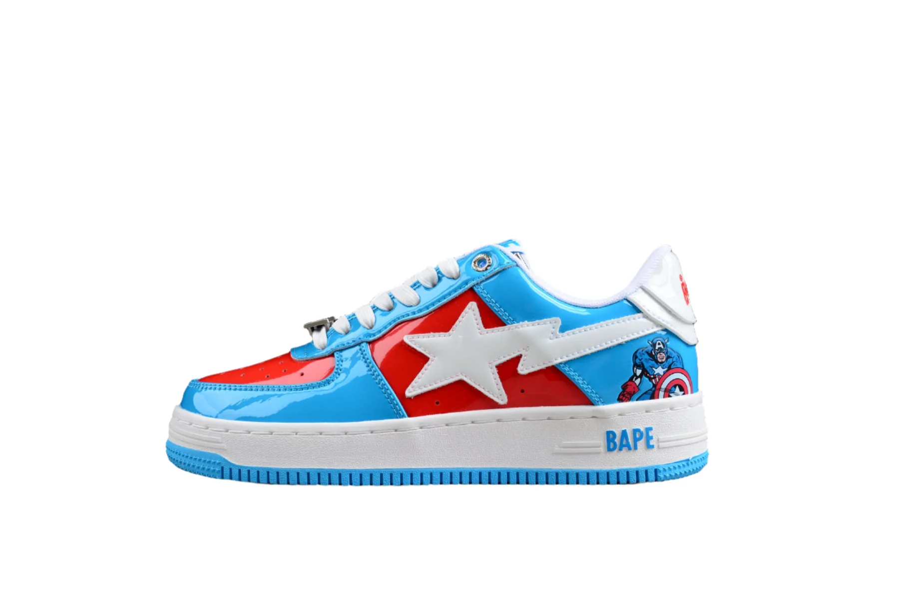 BAPE STA Low-Top Sneakers in Blue and Red Captain America Edition - Soul Replicas