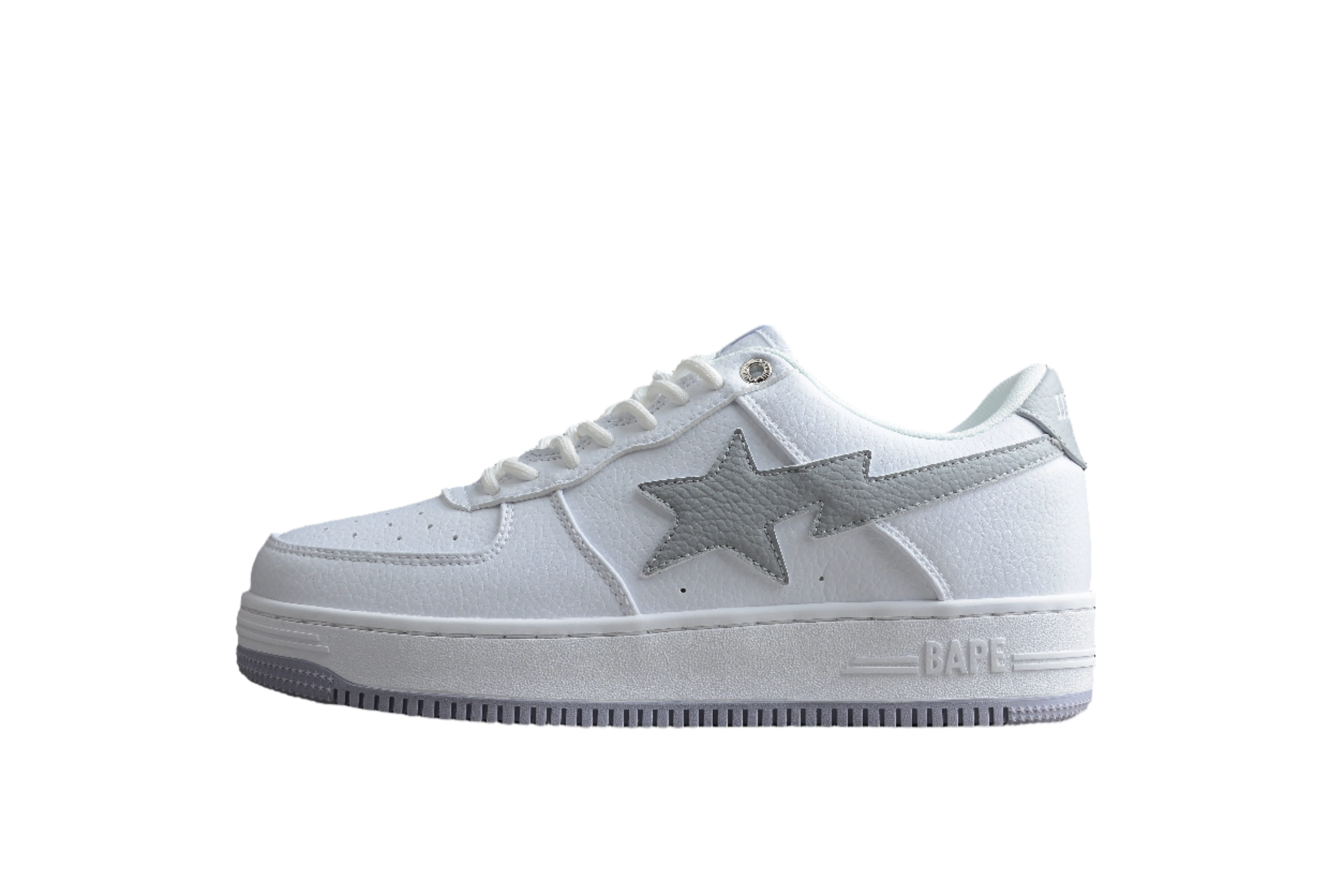 BAPE STA Low-Top Sneakers in White and Gray - Soul Replicas