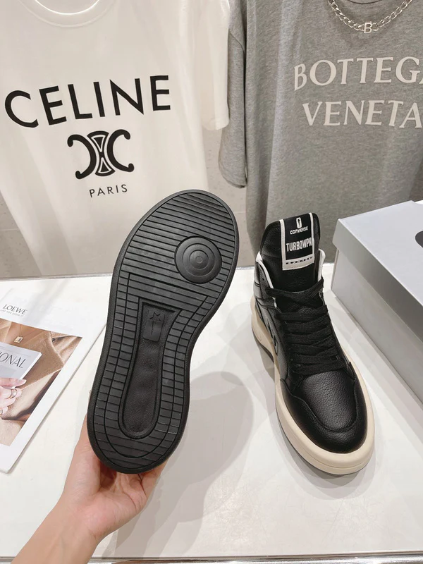 Rick Owens Black and White High-Top Sneakers - Soul Replicas