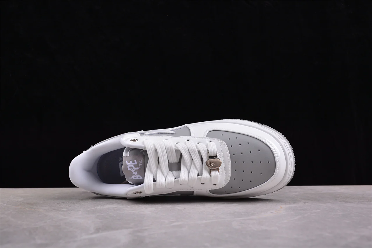 BAPE STA Low-Top Sneakers in White and Grey - Soul Replicas