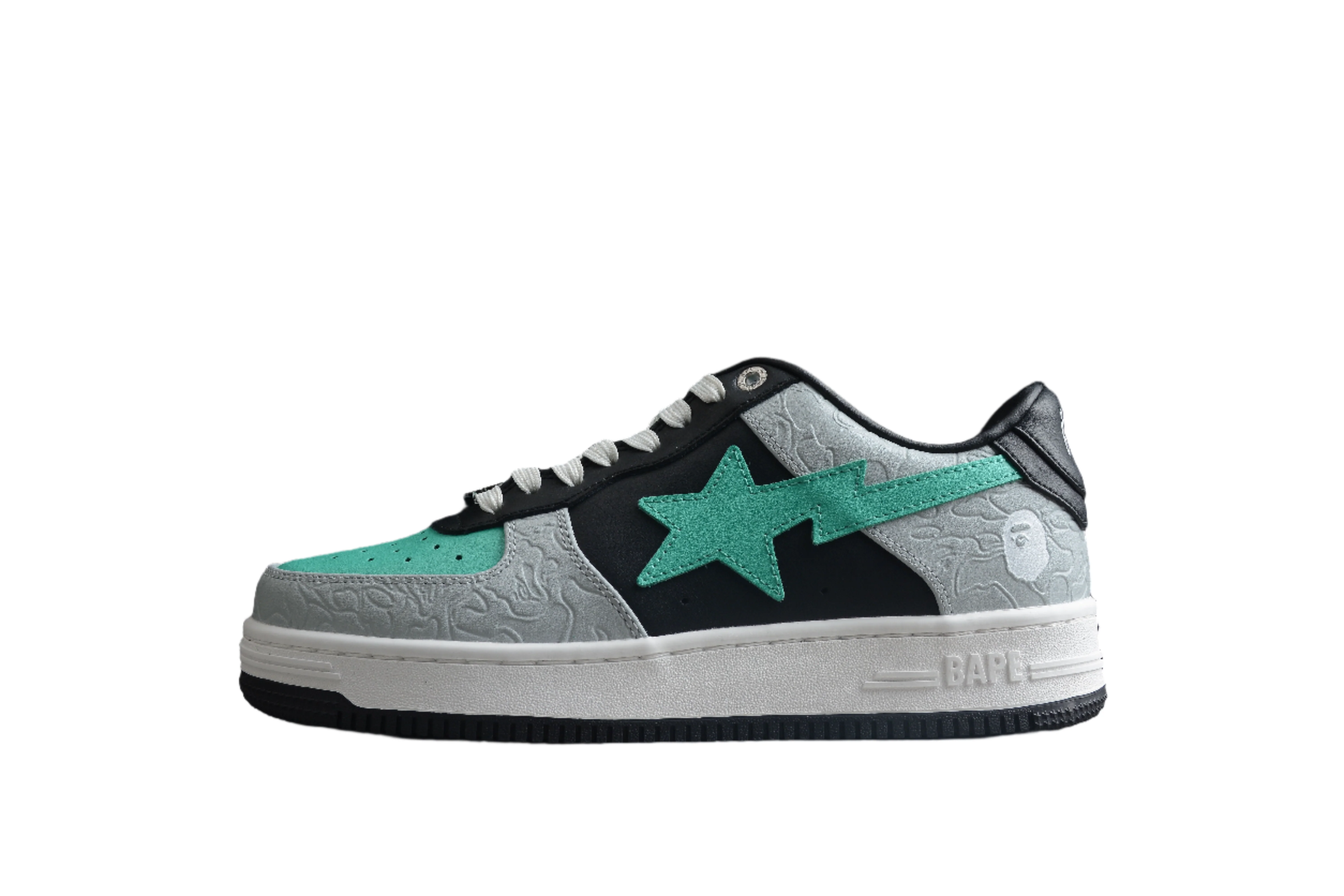 BAPE STA Low-Top Aqua and Grey Sneakers - Soul Replicas